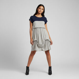 Olsenboye Junior XL Blue & White Polka Dot Short Sleeve Dress